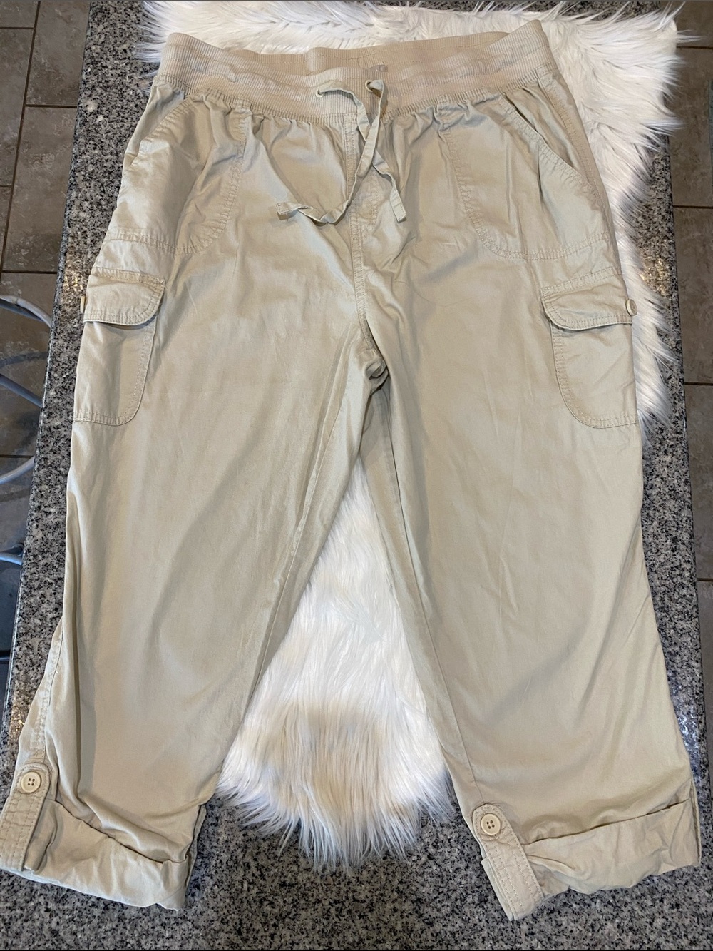 4/$20 tan pants with elastic waist